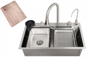 Мойка ZorG MASTER с водопадом ZM 7546 комплект со смесителем, аксессуарами Мойка ZorG MASTER с водопадом ZM 7546 комплект со смесителем, аксессуарами